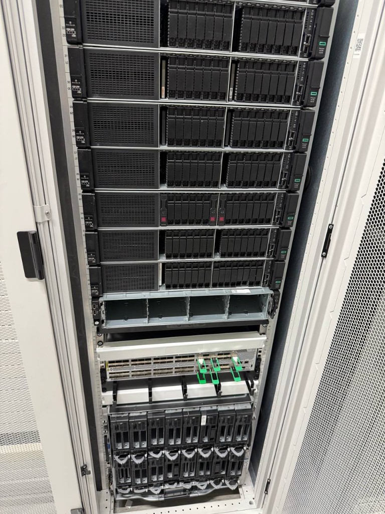 Fully stacked customer rack in one of our Amsterdam facilities